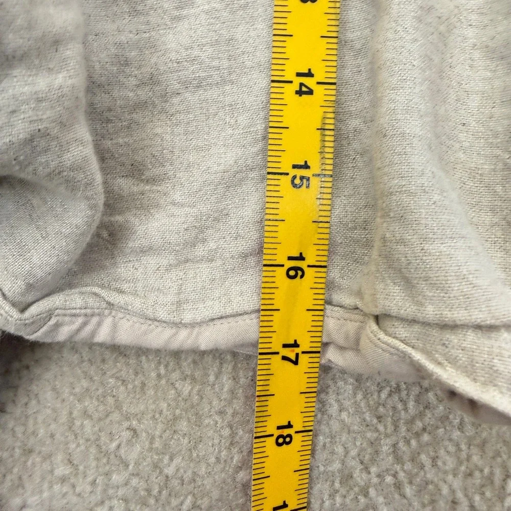 Abercrombie & Fitch Crop Top Womens M Beige Linen Blend Front Tie Puff Sleeve